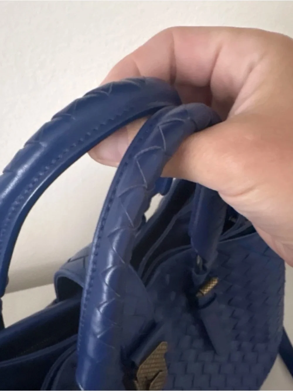 Bottega Veneta Intrecciato Leather Satchel in Navy Blue - Picture 3 of 13